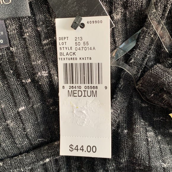 AB Studio NWT Textured Knit Flounce Hemline Women’s Size M Black White Top - Picture 15 of 16